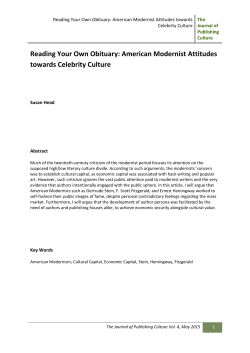 Susan Head - Reading your own Obituary: American Modernist