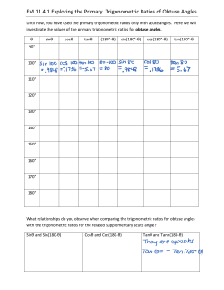 FM 11 4.1 Exploring the Primary Trigonometric Ratios of Obtuse