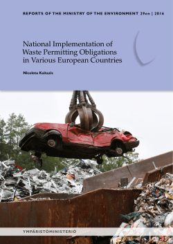 National Implementation of Waste Permitting Obligations in Various