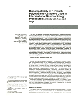 Biocompatibility of 1-French Polyethylene Catheters Used in