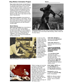 Stop Motion Animation Project