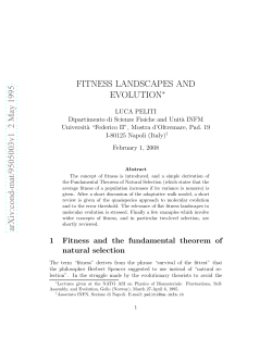 Fitness landscapes and evolution