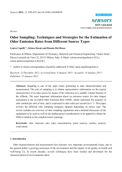 Odor Sampling: Techniques and Strategies for the Estimation of