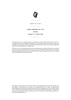 Unfair Dismissals Act - Law Reform Commission