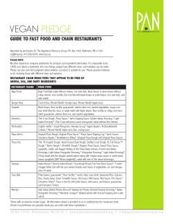 Guide to Fast Food and Chain Restaurants