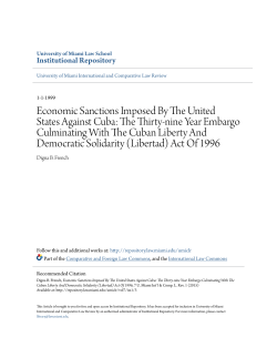 Economic Sanctions Imposed By The United States Against Cuba