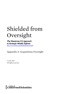 Appendix 4: Acquisitions Oversight