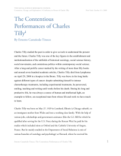 Contentious Performances of Charles Tilly