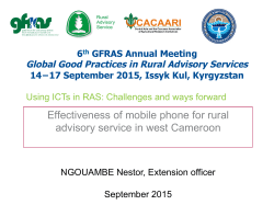 Mobile Phones for Agricultural Extension