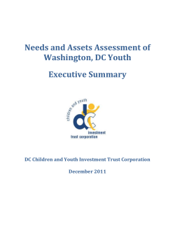 Needs and Assets Assessment of Washington, DC Youth Executive