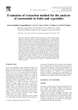 Evaluation of extraction method for the analysis of carotenoids in