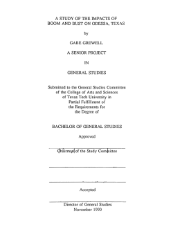 A STUDY OF THE IMPACTS OF BOOM AND BUST ON ODESSA