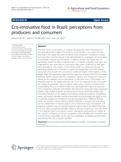 Eco-innovative food in Brazil: perceptions from producers and