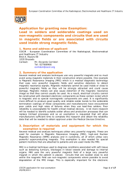 COCIR - Exemption 5a Lead solder magnetic field