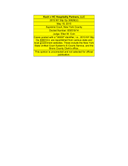 Koch v HC Hospitality Partners, LLC