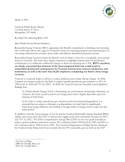 March 3, 2016 Vermont Public Service Board 112 State Street, 4th
