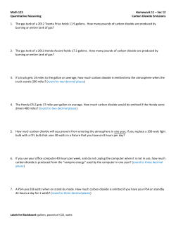 Sec 12 Quantitative Reasoning Carbon Dioxide Emissions 1. The