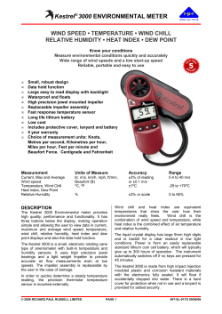 Kestrel 3000 data sheet
