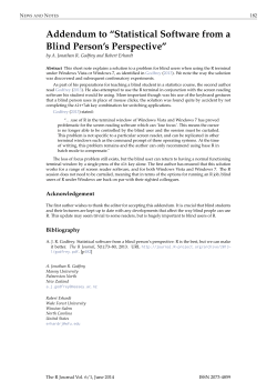 Addendum to &ldquo;Statistical Software from a Blind