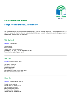 Litter and Waste Theme Songs for Pre