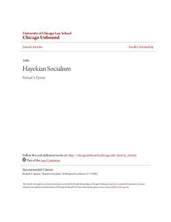 Hayekian Socialism - Chicago Unbound