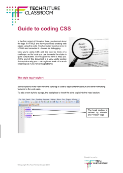 Guide to using CSS - The Tech Partnership
