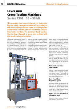 Lever Arm Creep Testing Machines Series CTM 10