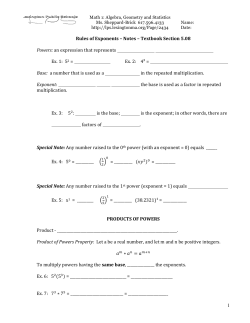 Rules of Exponents &ndash; Guided Notes &ndash; Section 5.08