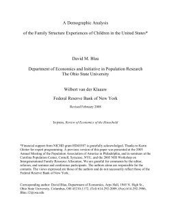 A Demographic Analysis of the Family Structure Experiences of