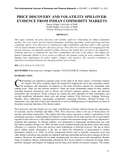 PRICE DISCOVERY AND VOLATILITY SPILLOVER: EVIDENCE