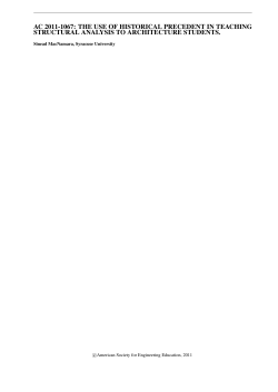 The Use of Historical Precedent in Teaching Structural Analysis to