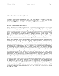 H-France Review Volume 16 (2016) Page 1