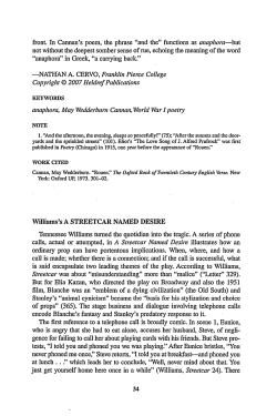 front. In Cannan`s poem, the phrase "and the" functions as anaphora