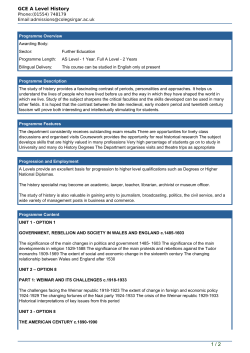 GCE A Level History