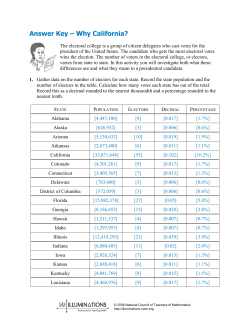 Answer Key -- Why California? - NCTM Illuminations