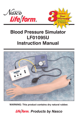 Blood Pressure Simulator LF01095U Instruction Manual