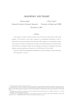 OLIGOPOLY AND TRADE