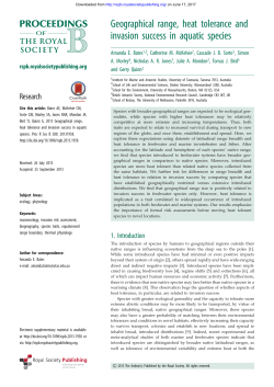 Geographical range, heat tolerance and invasion success in aquatic