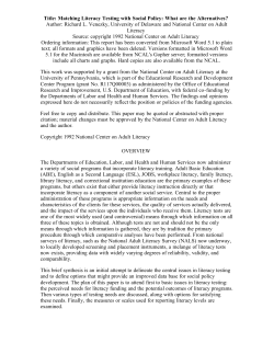 Matching Literacy Testing with Social Policy