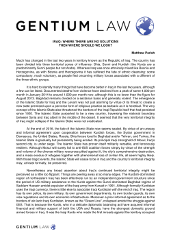 IRAQ: WHERE THERE ARE NO SOLUTIONS