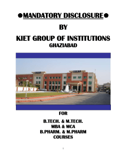 Mandatory Disclosure - KIET Group of Institutions
