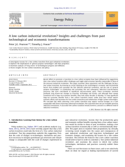 A low carbon industrial revolution? Insights and challenges