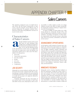 APPENDIX CHAPTER 1 Sales Careers