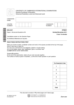 UNIVERSITY OF CAMBRIDGE INTERNATIONAL EXAMINATIONS