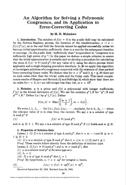 An Algorithm for Solving a Polynomic Congruence, and its