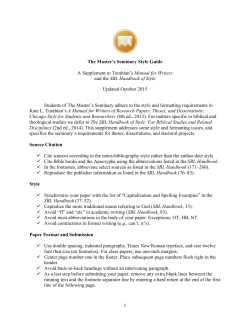 TMS Style Guide - The Master`s Seminary