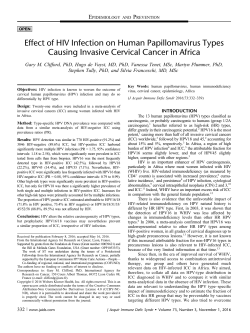 Effect of HIV Infection on Human Papillomavirus