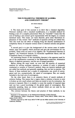 The fundamental theorem of algebra and complexity