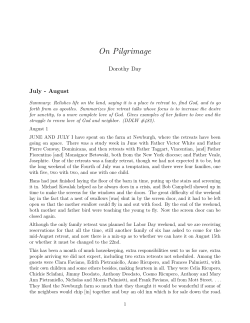 On Pilgrimage - Catholic Worker Movement