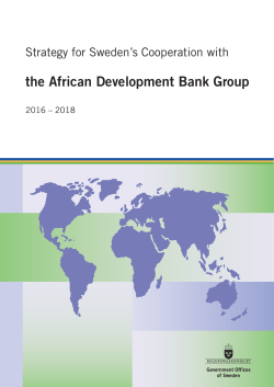 Strategy for Sweden`s Cooperation with the African